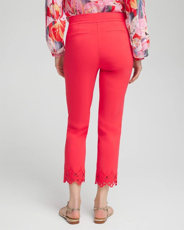 Brigitte Eyelet Hem Slim Cropped Pants - image 3